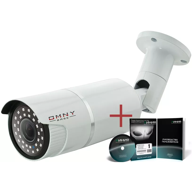 IP камера видеонаблюдения OMNY серия  BASE ViBe4 уличная 4Мп, 2.8-12мм, 12В/PoE, ИК до 50м, EasyMic c ПО Линия в комплекте